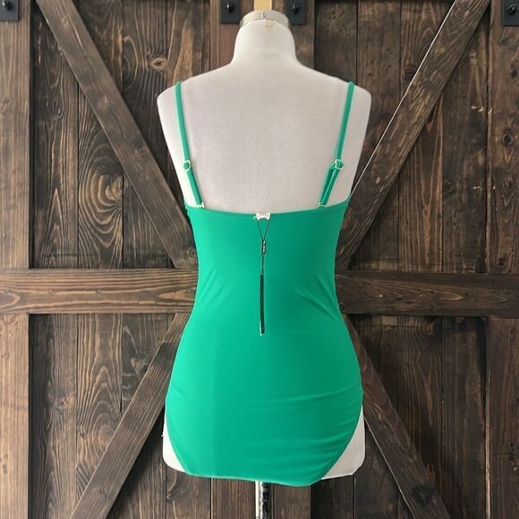 RELLECIGA Tummy Control Swimwear Strapless One Piece Swimsuit Ruched Swimsuit - Picture 6 of 14